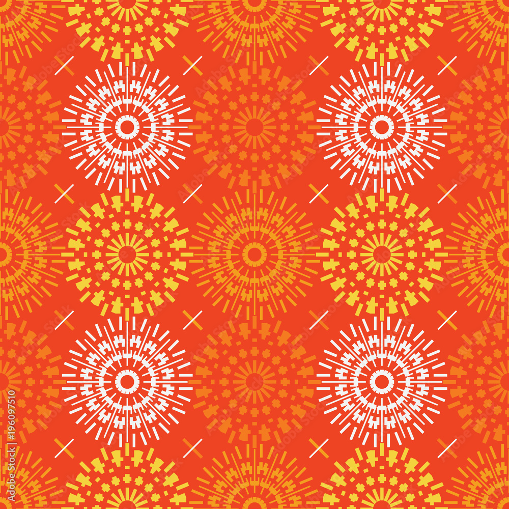 Mechanical flower symmetry seamless pattern. Suitable for screen, print and other media.