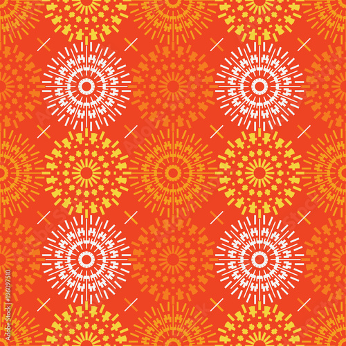 Mechanical flower symmetry seamless pattern. Suitable for screen  print and other media.