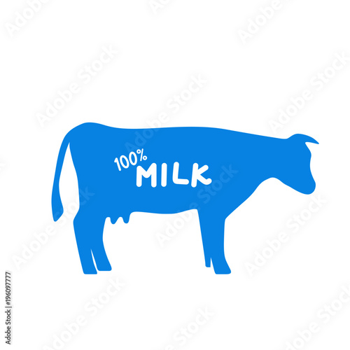 Cow silhouette on white background