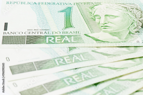 Detail of brazilian 1 BRL currency