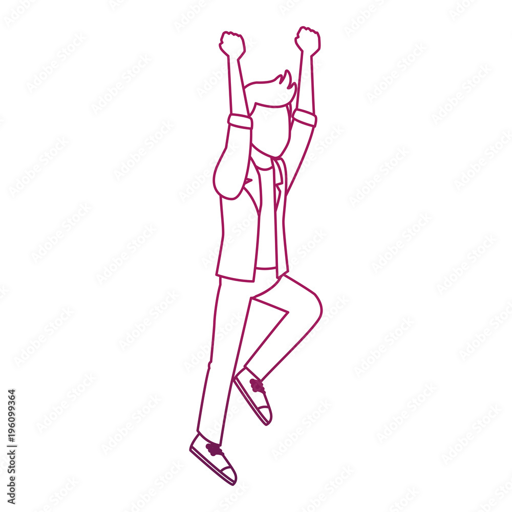 Happy man jumping cartoon vector illustration graphic design Happy man jumping cartoon vector illustration graphic design