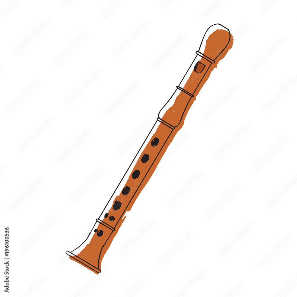 Naklejka premium Isolated flute icon. Musical instrument