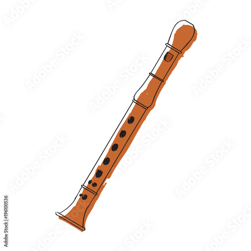 Isolated flute icon. Musical instrument