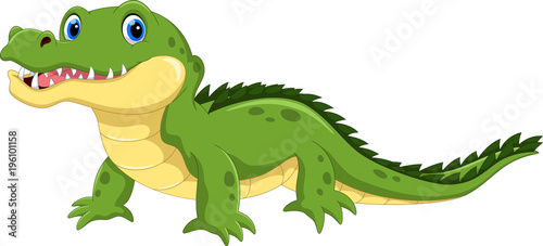 Vector illustration of crocodile cartoon isolated on white background © irwanjos