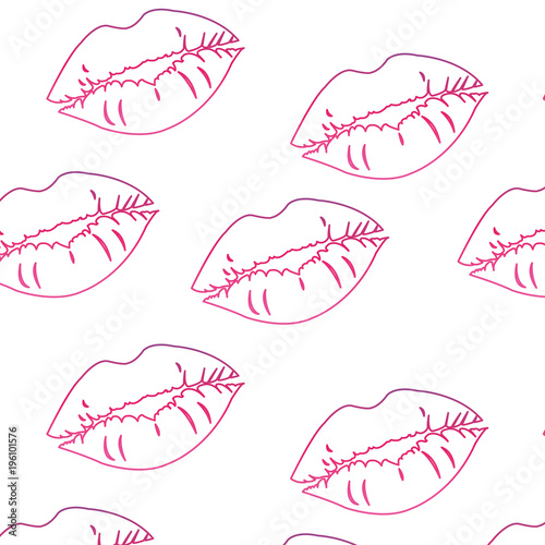 neon line sexy woman lips style icon background