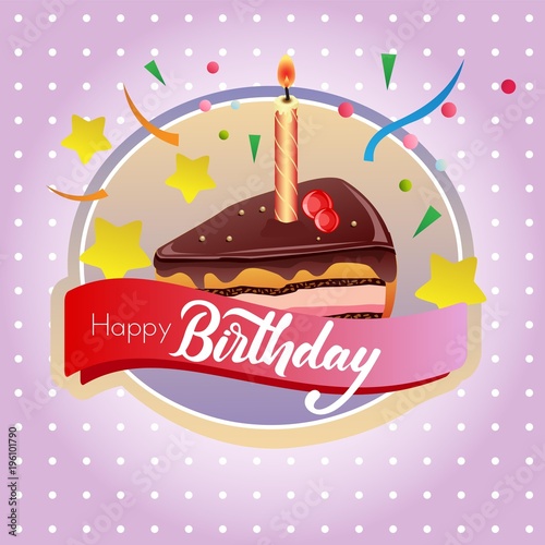 birthday cake chocolate tart label