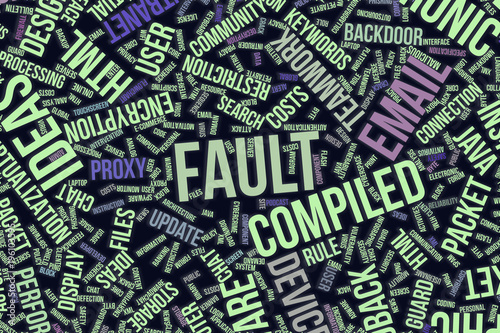 Fault, conceptual word cloud for business, information technology or IT.