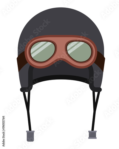 classic motorcyclist helmet with googles vector illustration design