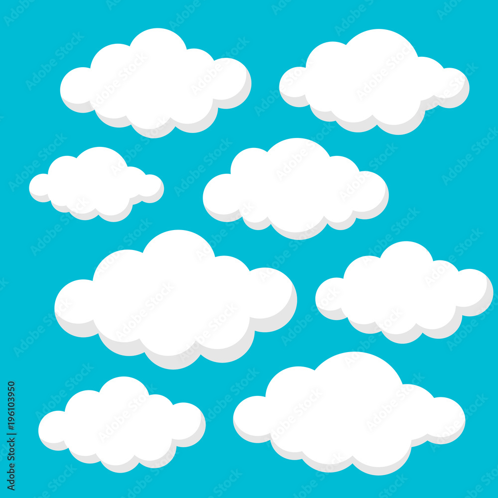 Clouds set isolated. Creative modern concept. Clouds vector illustration Clouds set isolated. Creative modern concept. Clouds vector illustration