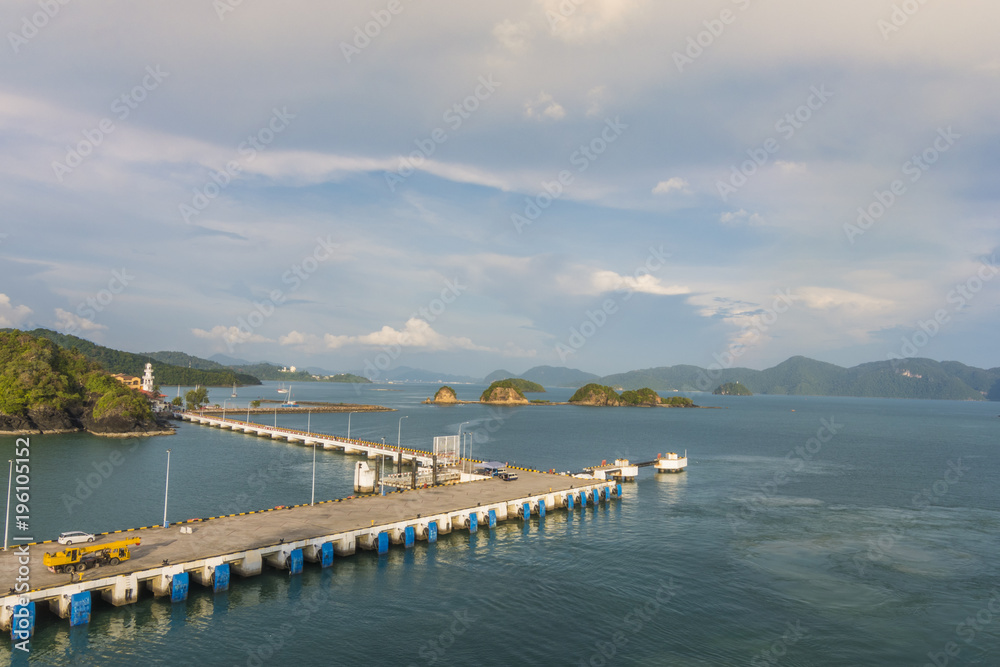 Panoramic view of the port of Langkawi and its archipelago malaysia
