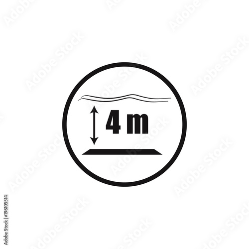 sign the depth of the pool icon. Element of danger signs icon. Premium quality graphic design icon. Signs and symbols collection icon for websites, web design, mobile app