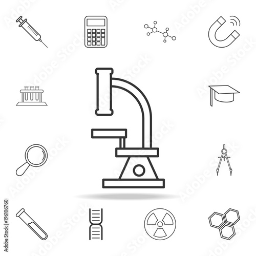 Microscope icon. Detailed set of science and learning outline icons. Premium quality graphic design. One of the collection icons for websites, web design, mobile app