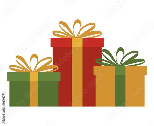 set gifts boxes presents icon vector illustration design