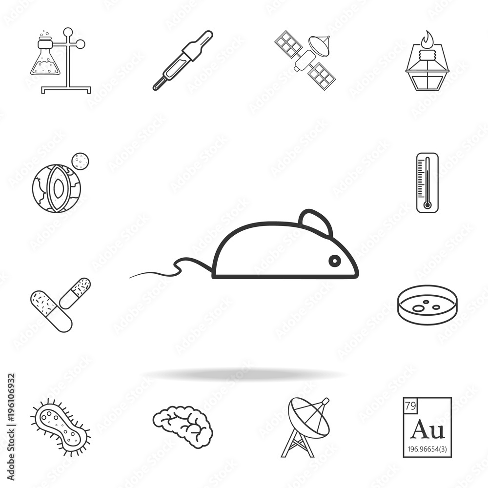 Fototapeta premium experimental mouse icon. Detailed set of science and learning outline icons. Premium quality graphic design. One of the collection icons for websites, web design, mobile app