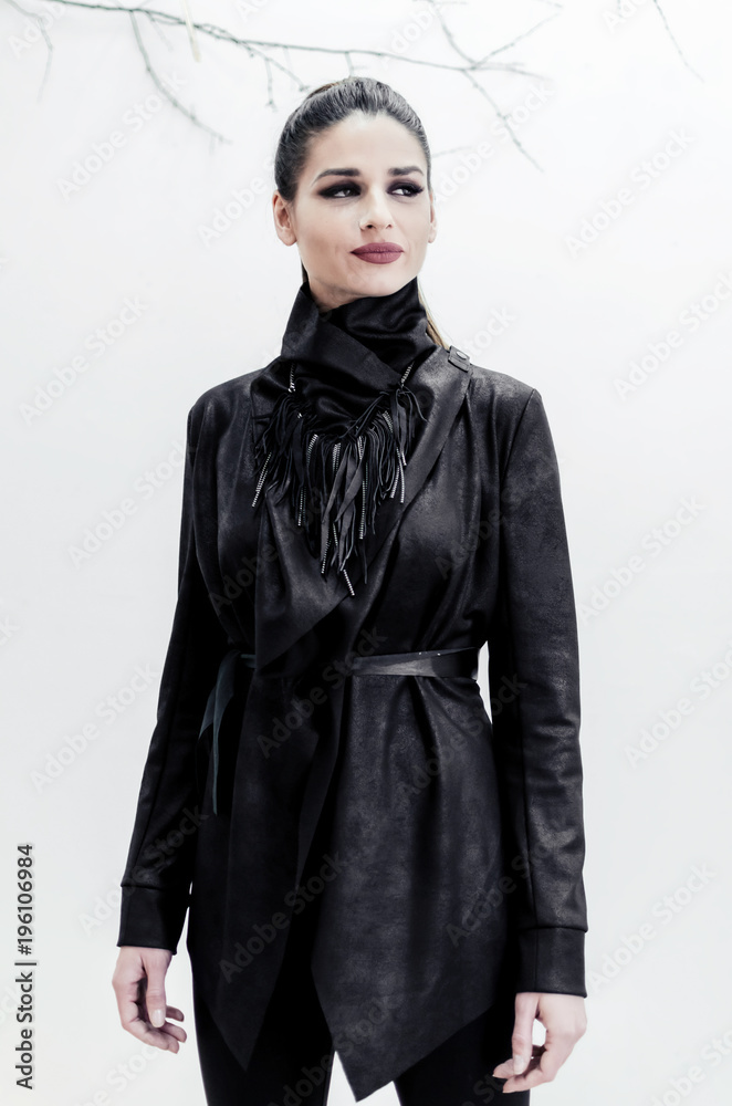 fashion model wearing black clothes fashion model wearing black clothes