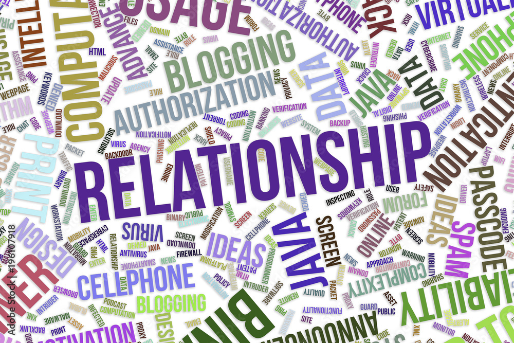 Relationship, conceptual word cloud for business, information technology or IT. Relationship, conceptual word cloud for business, information technology or IT.