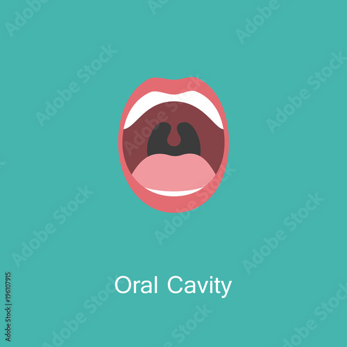 Line icon mouth with teeth.