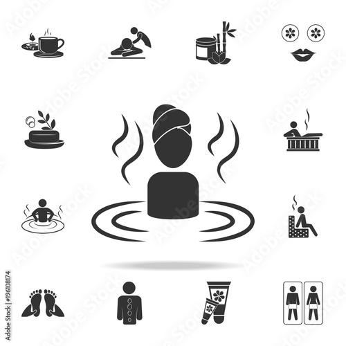 Woman relaxing in water icon. Detailed set of SPA icons. Premium quality graphic design. One of the collection icons for websites, web design, mobile app