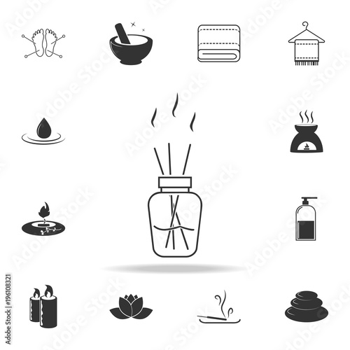 Aroma sticks in bottle icon. Detailed set of SPA icons. Premium quality graphic design. One of the collection icons for websites  web design  mobile app