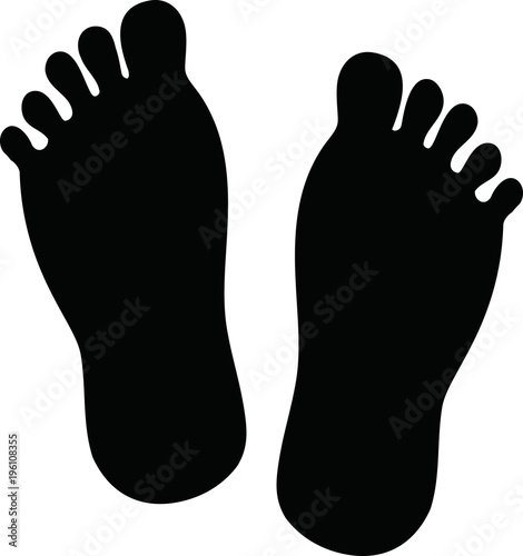 Silhouette of the soles of the feet