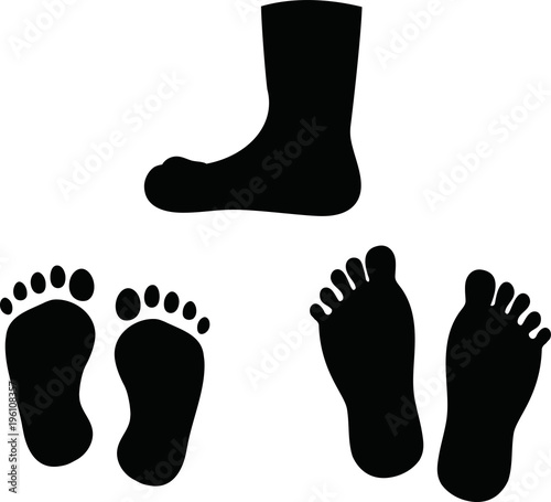 Foot silhouette set