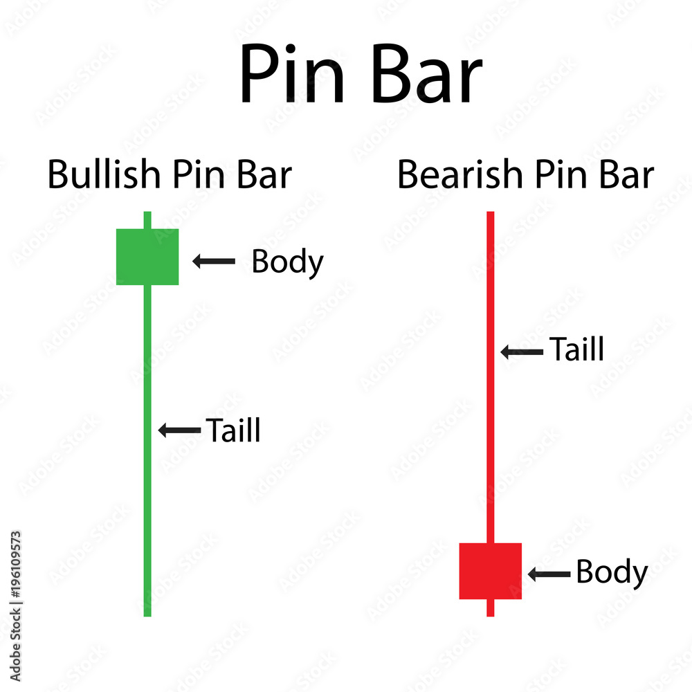 Pin bar Price action of candlestick chart Stock Vector   Adobe Stock