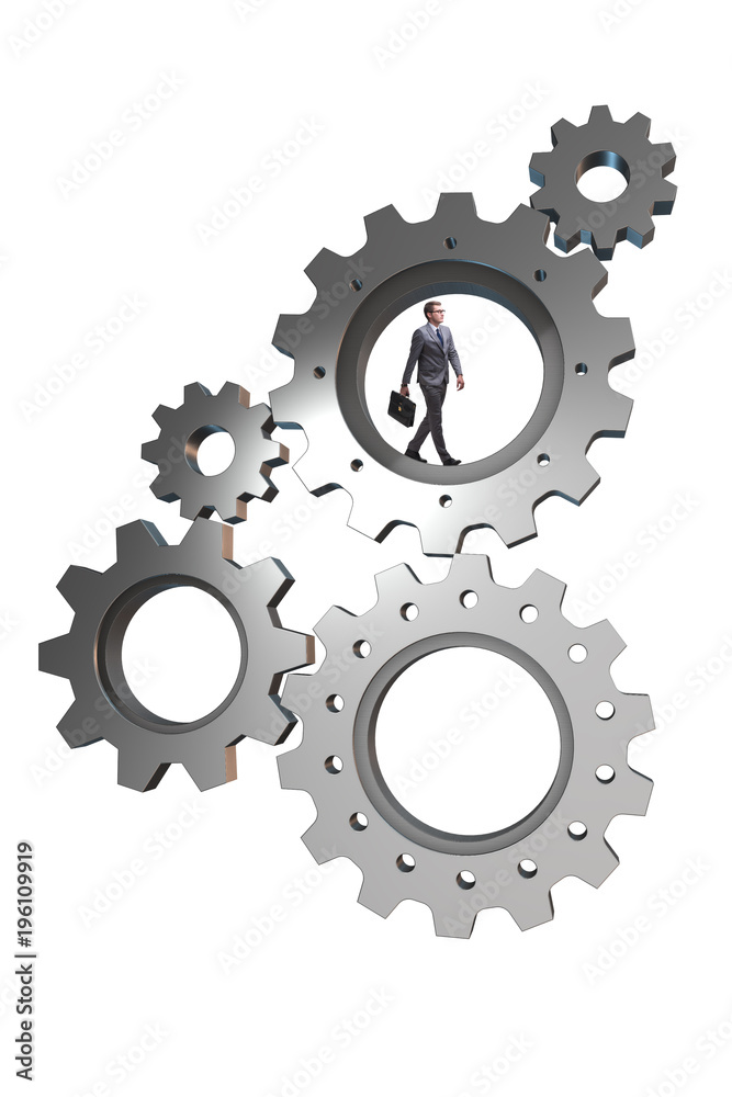 Teamwork concept with cogwheels and business people Teamwork concept with cogwheels and business people
