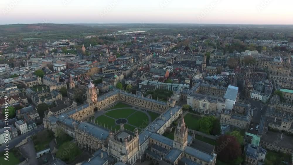 Flying Over Oxford University England Flying Over Oxford University England