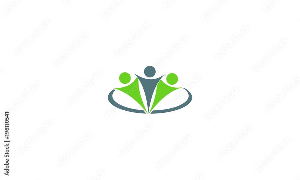 Fototapeta premium abstract colorful human community logo template, togetherness and community concept design, creative hub, social connection icon