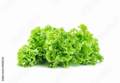 Fresh green lettuce isolated on white background.