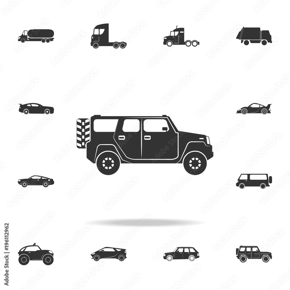 Off-road car icon. Detailed set of transport icons. Premium quality graphic design. One of the collection icons for websites, web design, mobile app