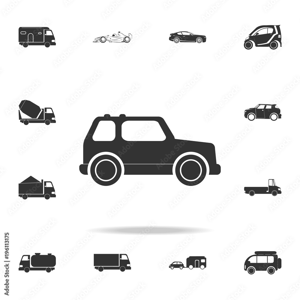 Fototapeta premium Safari Off-road car icon. Detailed set of transport icons. Premium quality graphic design. One of the collection icons for websites, web design, mobile app