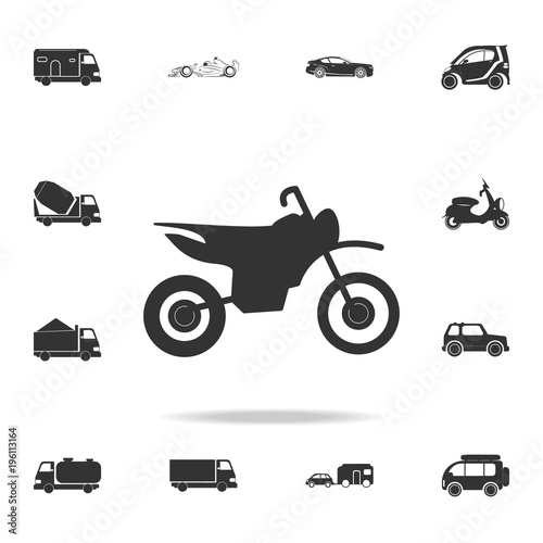 Motorcycle icon vector isolated. Detailed set of transport icons. Premium quality graphic design. One of the collection icons for websites, web design, mobile app photo