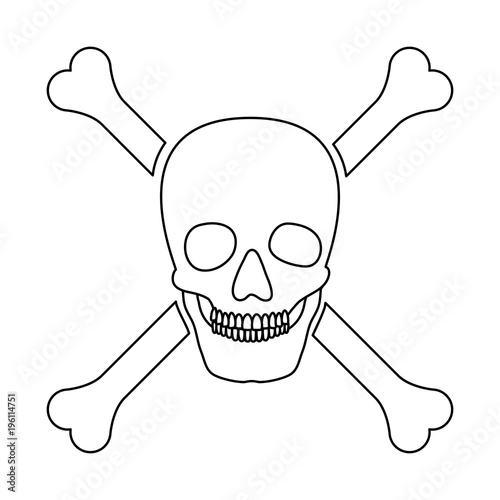 skull with bones crossed vector illustration design