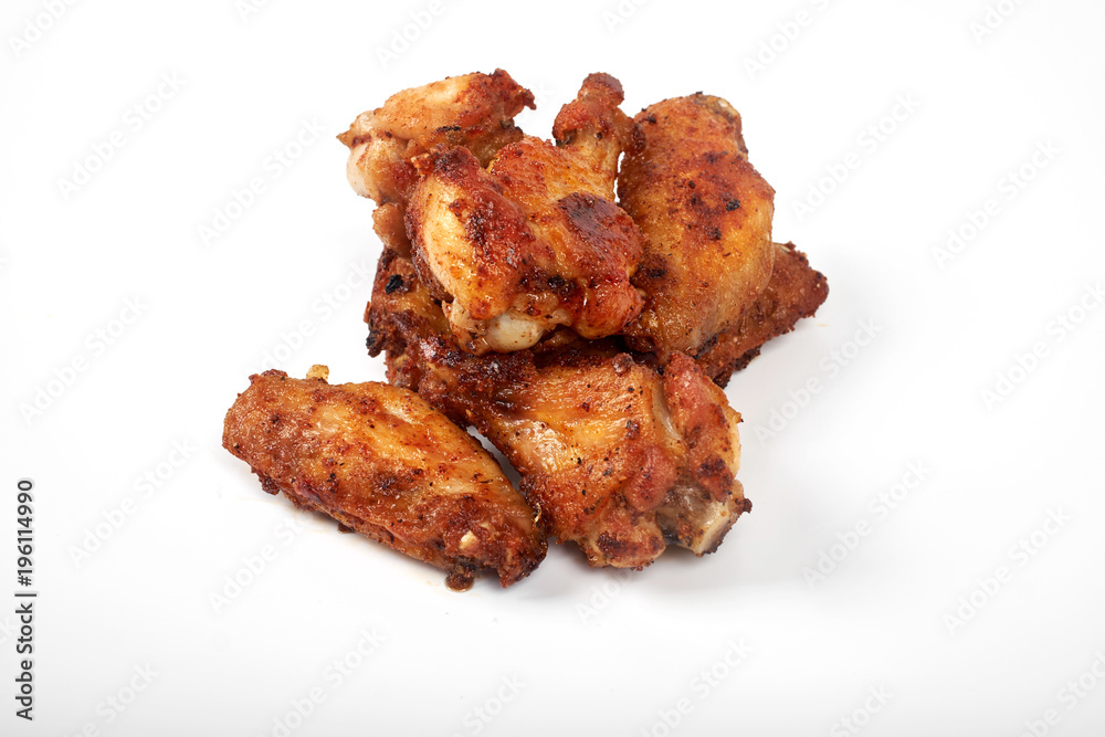 barbecue chicken wings on white background barbecue chicken wings on white background