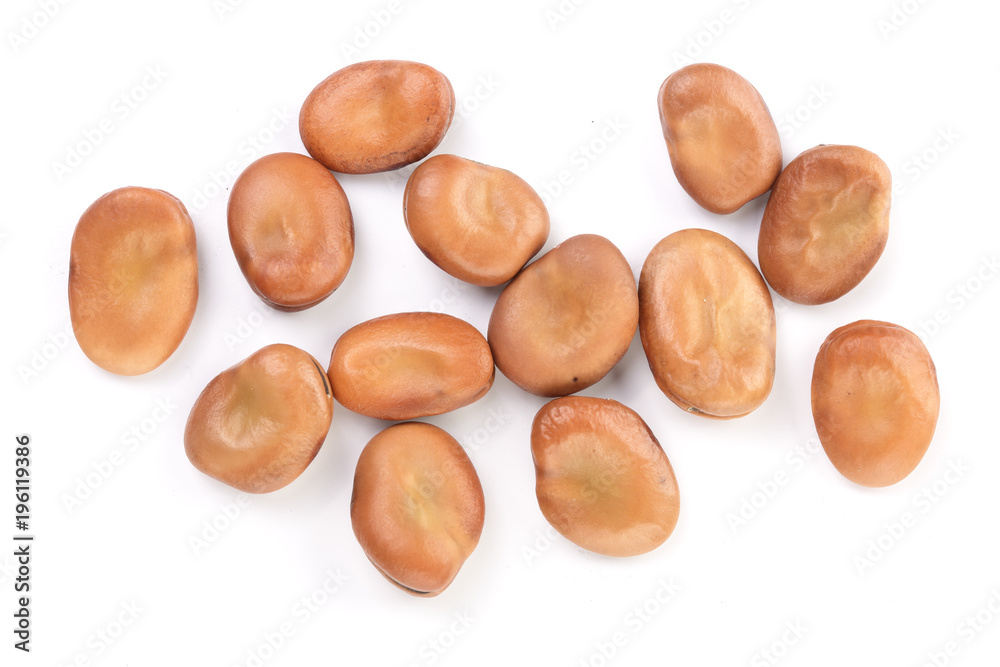 brown kidney bean isolated on white background. Top view. Flat lay brown kidney bean isolated on white background. Top view. Flat lay