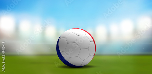 France soccer football ball. Soccer stadium. 3d rendering