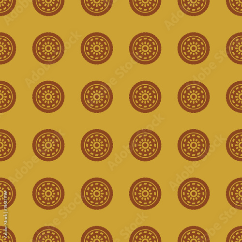 Car wheel vector illustration on a seamless pattern background