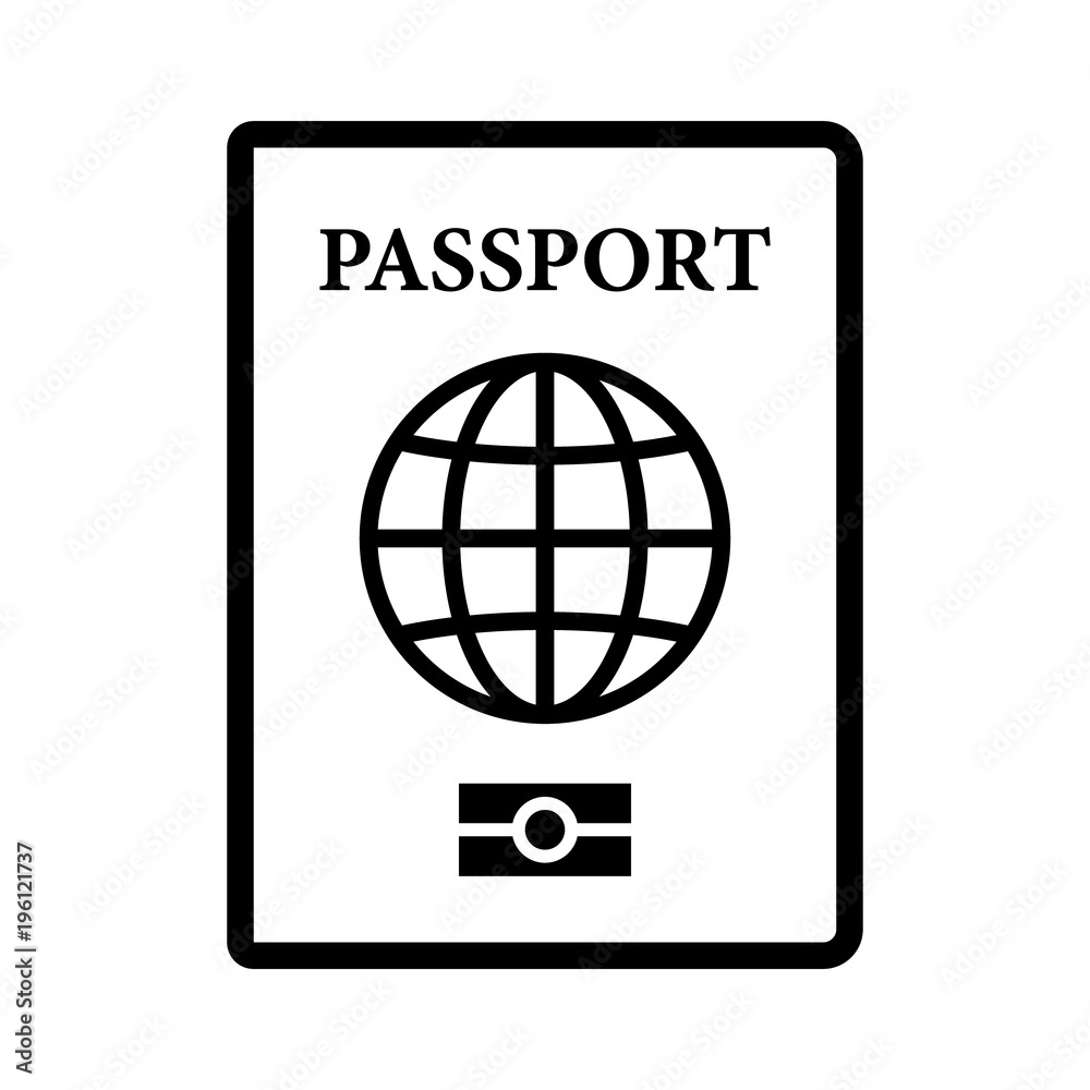 United States international travel passport document line art vector icon United States international travel passport document line art vector icon