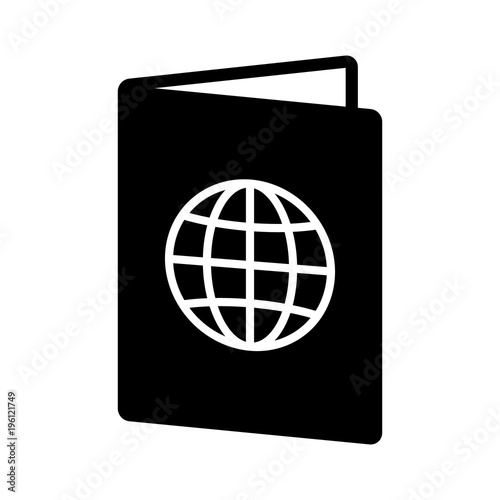 Open international travel passport booklet flat vector icon for apps and websites 