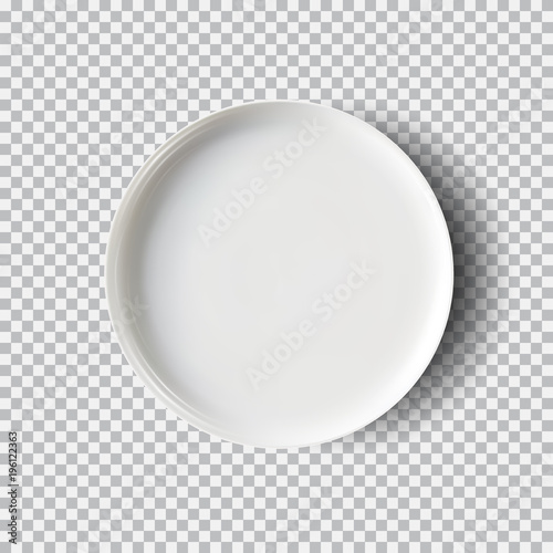 White plate isolated on transparent background