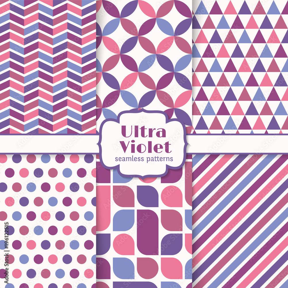 Ultra violet seamless patterns set