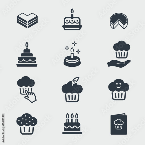 Cake icons set.