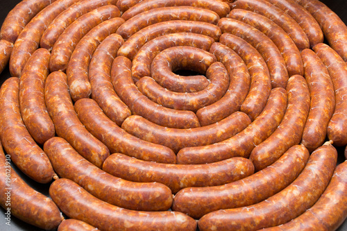 Homemade sausages detail