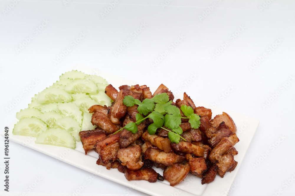 fried pork with cucumber fried pork with cucumber