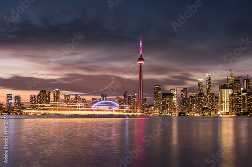 Modern buildings in Toronto city skyline at night  Ontario  canada