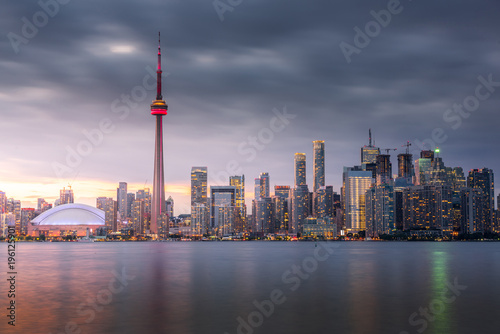 Modern buildings in Toronto city skyline at night, Ontario, canada