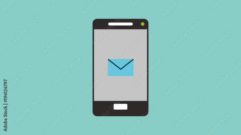 Sending email from smatphone High definition animation colorful scenes Sending email from smatphone High definition animation colorful scenes
