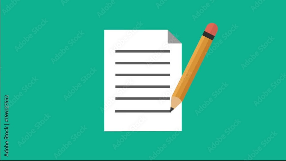 Pencil writing on sheet High definition animation colorful scenes Pencil writing on sheet High definition animation colorful scenes
