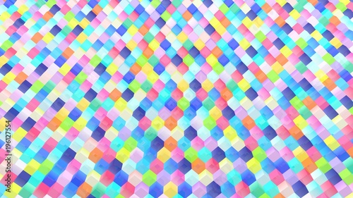 Cubes background. Colorful wallpaper. 3d rendering. Abstract geometric backdrop. Blocks. Simple poster. Square shapes. Digital image.